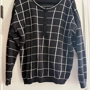 St. Michael’s made in the UK Black and White Grid Pattern Men's Sweater